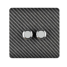 Trendi Artistic Modern Glossy Tactile 2 Gang 2 Way 120w LED Dimmer switch Carbon Fibre
