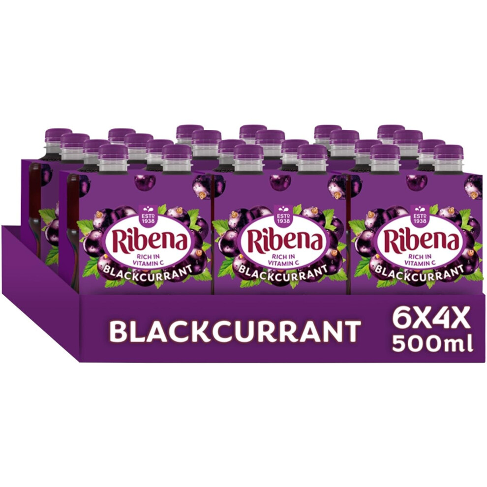 Ribena Blackcurrant Juice Drink Fat-Free Rich In Vitamin C, 24X500ml