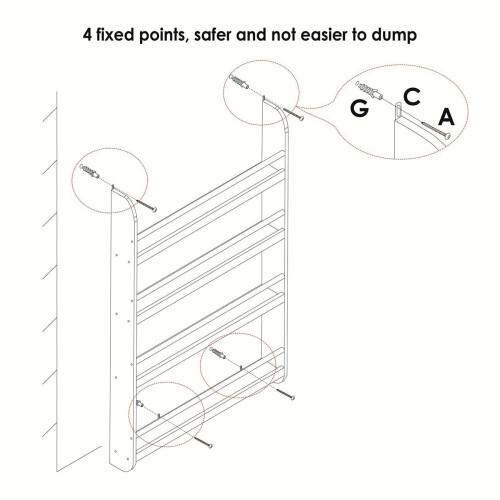 Gr8 Home Wall Mounted Kids Bookcase Display Bookshelf Storage Shelving Rack 2