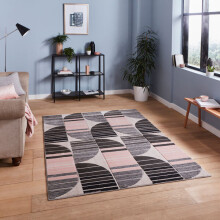 (Grey/Rose, 80 x 150 Cm) Think Rugs Pembroke HB33 Rug