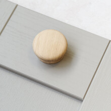 (55mm Diameter) Sanded Oak Knob Wooden Furniture Pulls 40mm & 55mm