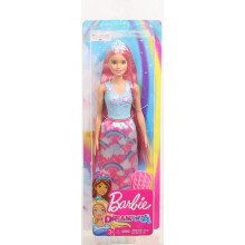 Barbie Dreamtopia Royal Fashion Puppe mit hellrosa Haar & Glitzer-Oberteil, abnehmendem Rock, Schuhen & Haarband