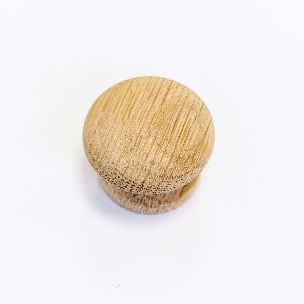 (40mm Diameter Knob) 40mm & 55mm Sanded Oak Knob | Wooden Furniture Pull