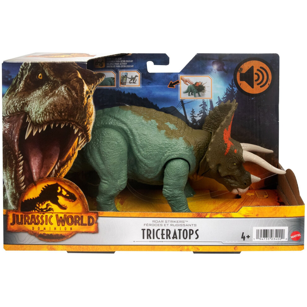 Mattel Jurassic World Roar Strikers Triceratops