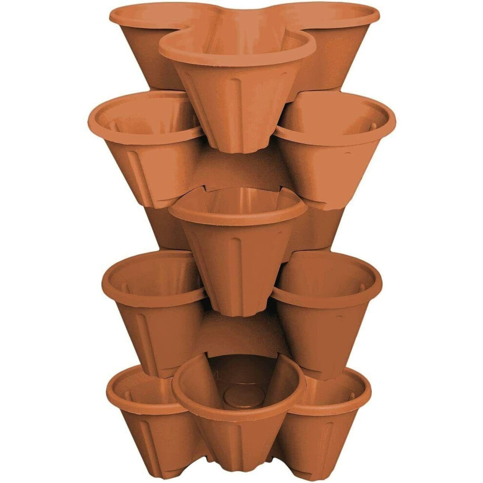 (5pk) GEEZY Plastic Stackable Plant Holder | Triple Flower Pot