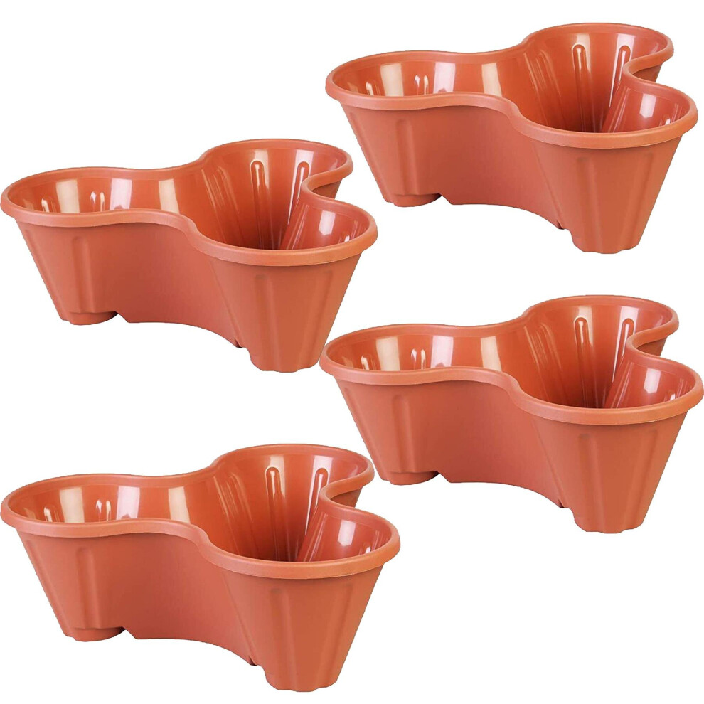 (4pk) GEEZY Plastic Stackable Plant Holder | Triple Flower Pot