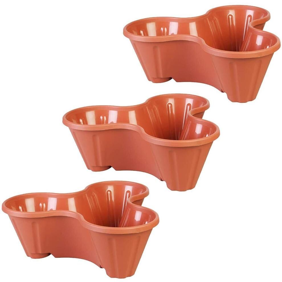 (3pk) GEEZY Plastic Stackable Plant Holder | Triple Flower Pot