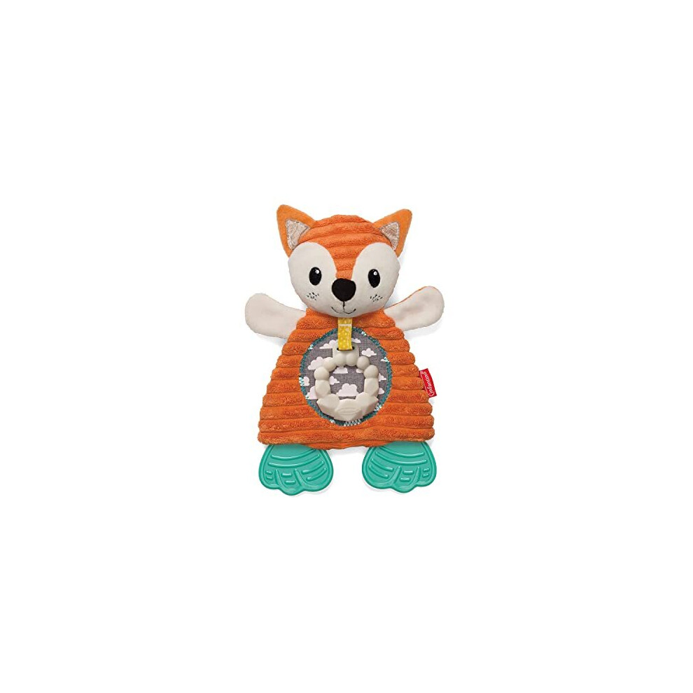 Infantino Go Gaga Cuddly Teether Fox For Sensory Exploration; Silicone Teether For Teething Relief, Multicoloured