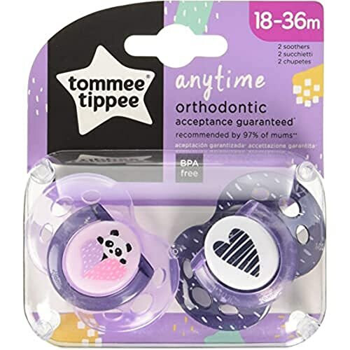 Tommee Tippee Baby Dummy Soothers Dummies Anytime Assorted 2-Pack 18-36 1