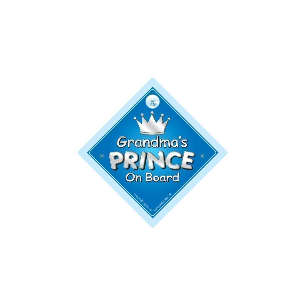 Grandma's Prince On Board Car Sign, Grandchild, Grandchildren, Car Sign, Baby On Board Sign,Baby On Board, Novelty Car Sign, Baby Car Sign (707) Baby Iwantthatsignltd