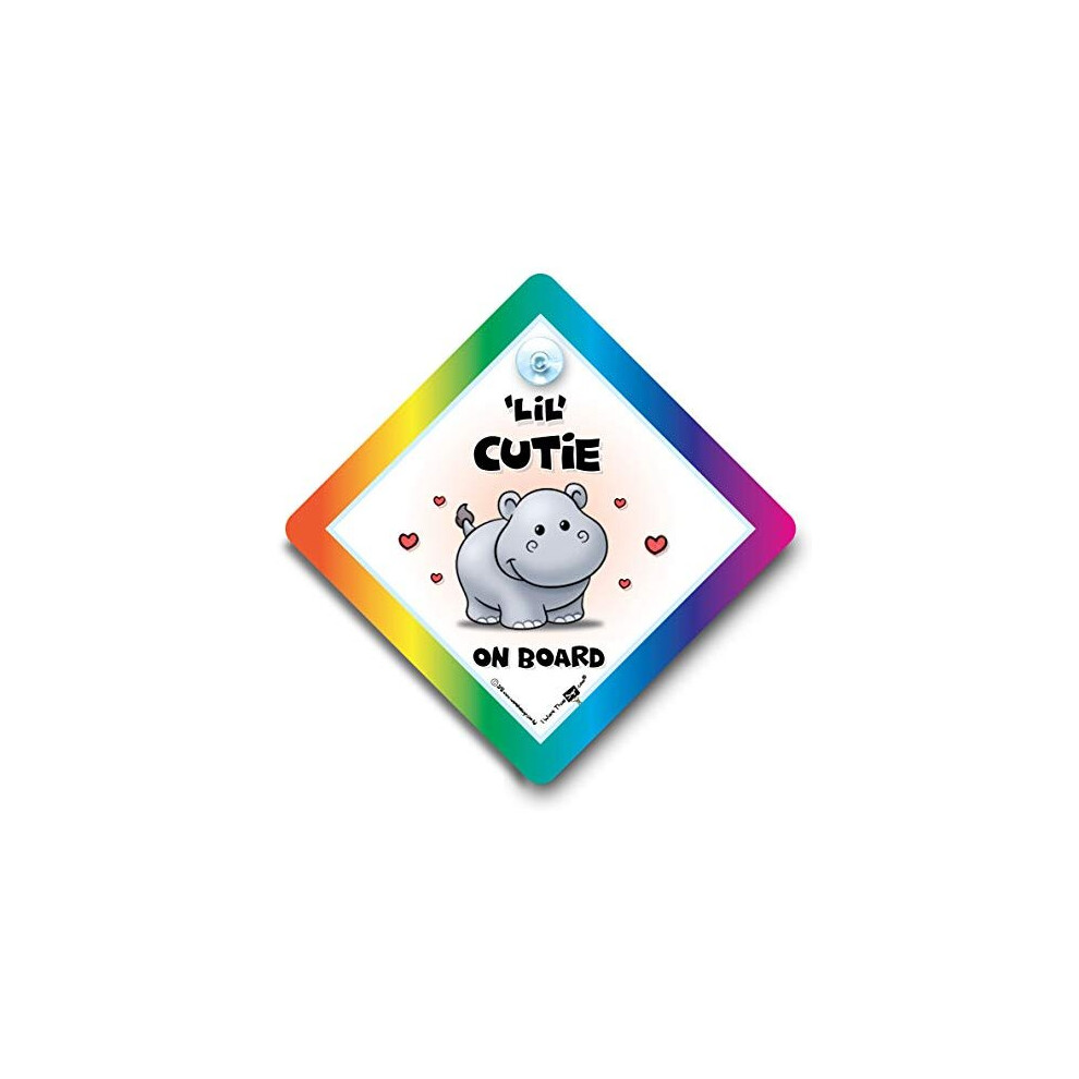 Little Cutie On Board Hippo Car Sign, Baby On Board Sign, Suction Cup Sign, Baby On Board, Children On Board Car Sign, Car Sign With Suction Cup, Car Iwantthatsign.com