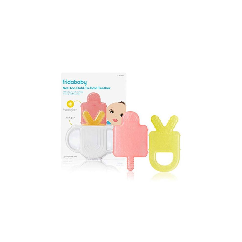 Not-Too-Cold-To-Hold Bpa-Free Silicone Teether For Babies By , White/Yellow/Pink Frida Baby