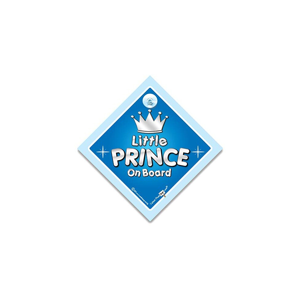 Little Prince On Board Car Sign, Baby On Board Sign, Grandchild On Board Car Window Sign, High Visibility Advisory Car Sign Designed To Let Other Road Iwantthatsign.com