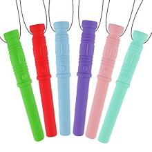 Seeway Sensory Chew Toys for Autistic Children, Silicone Autism Chew Necklace, Oral Motor Teething Toys for Teething, ADHD, Biting or Special Needs (6