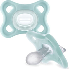 MAM Comfort All-Silicone Soothers 2-6 Months - Size 2 (Pack of 2), Lightweight Baby Soother, Newborn Essentials with Self-Sterilising Case, Grey