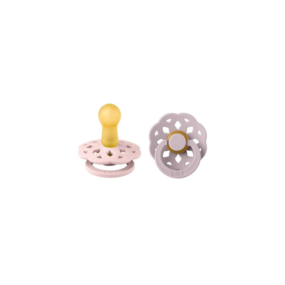 Boheme Soother 2-Pack. Bpa Free. Round Nipple, Size 2 (6-18 Months), Blossom / Dusky Lilac Bibs