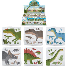 MF004 Dinosaur Magic Expanding Flannels - 100% Cotton, Expands in Water, 25x25cm, Random Dinosaur Design (1 Supplied)