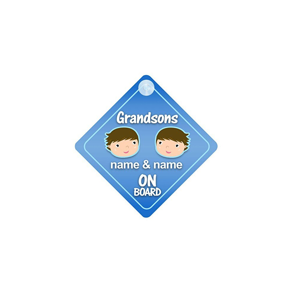 Grandsons On Board Car Sign New Baby / Child Gift / Present Quality Goods Ltd