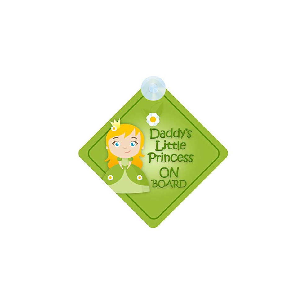 Daddy's Little Princess On Board Car Sign For Child/Baby Girl Non Personalised Character Theme Dlp008 Mybabyonboard Uk