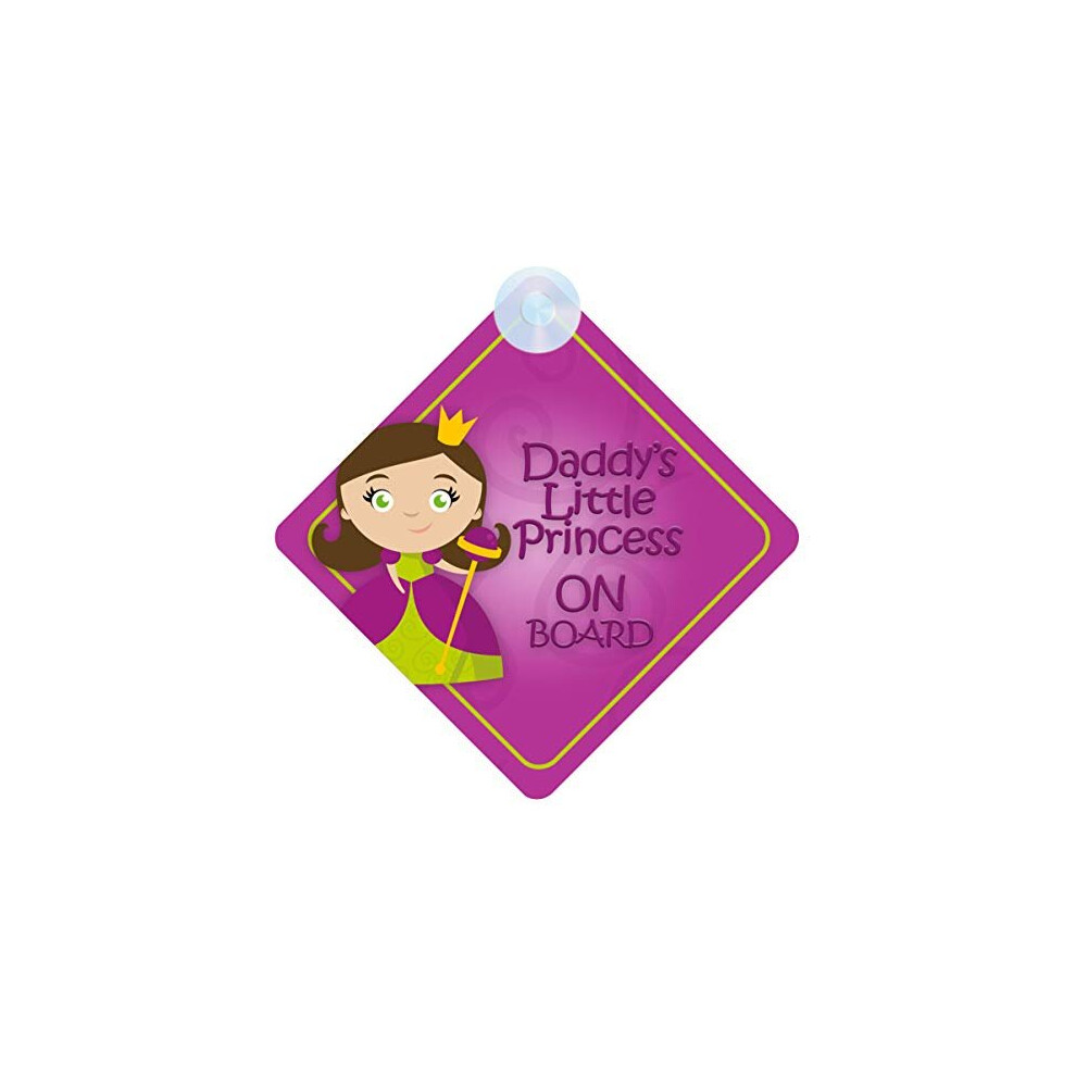 Daddy's Little Princess On Board Car Sign For Child/Baby Girl Non Personalised Character Theme Dlp012 Mybabyonboard Uk