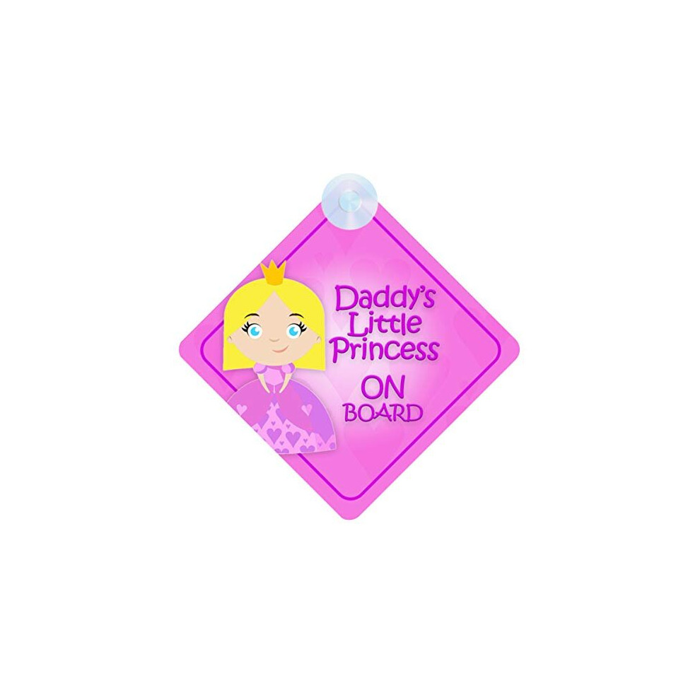Daddy's Little Princess On Board Car Sign For Child/Baby Girl Non Personalised Character Theme Dlp016 Mybabyonboard Uk