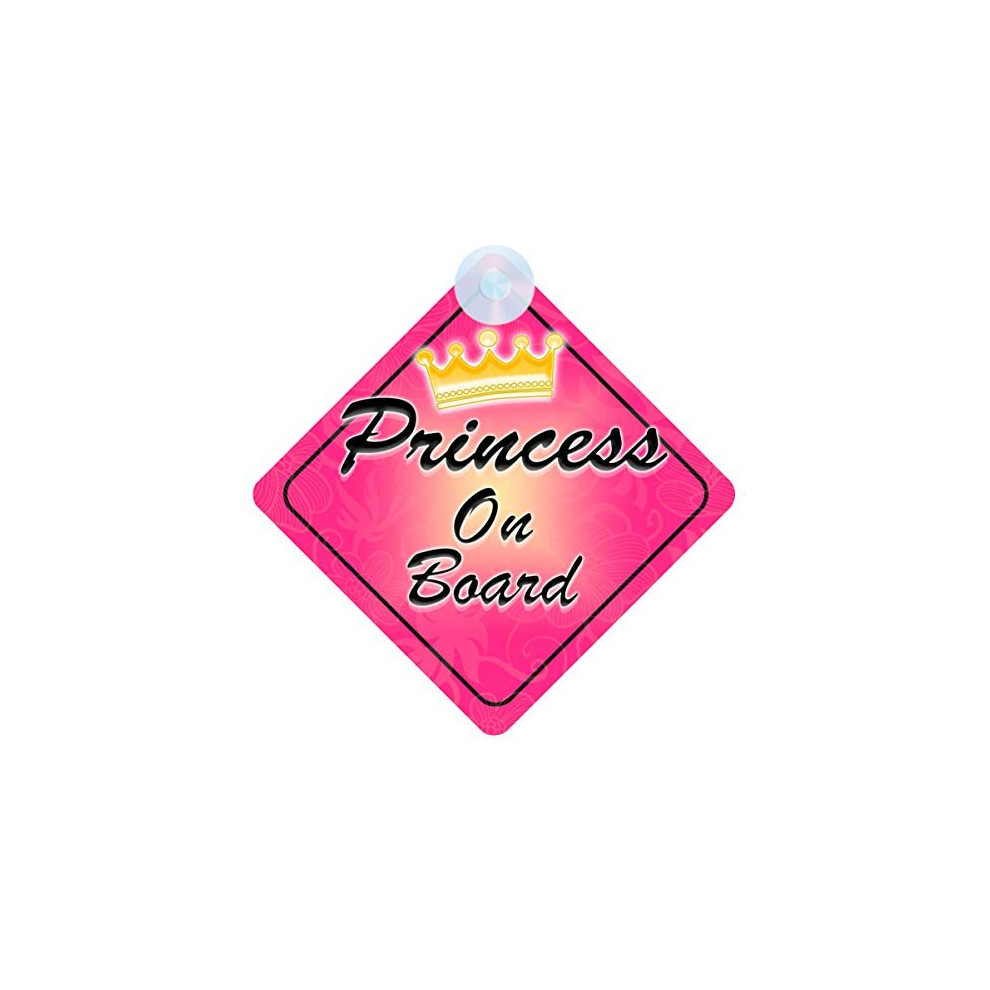Princess On Board Car Sign For Children/Baby Girls Non Personalised Character Theme Princess017 Mybabyonboard Uk