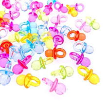 JZK? 100 x Mini Dummy Pacifier Acrylic Soothers, Table Scatter Confetti Party Favour Decoration Accessories for Baptism Baby Shower Wedding Birthday