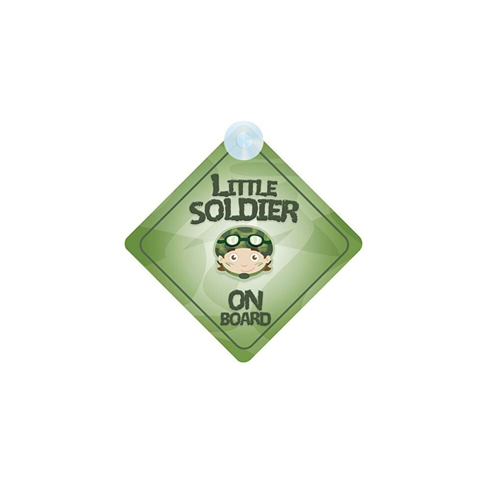 Little Soldier On Board Car Sign For Children/Baby Boys Non Personalised Character Theme Mybabyonboard Uk