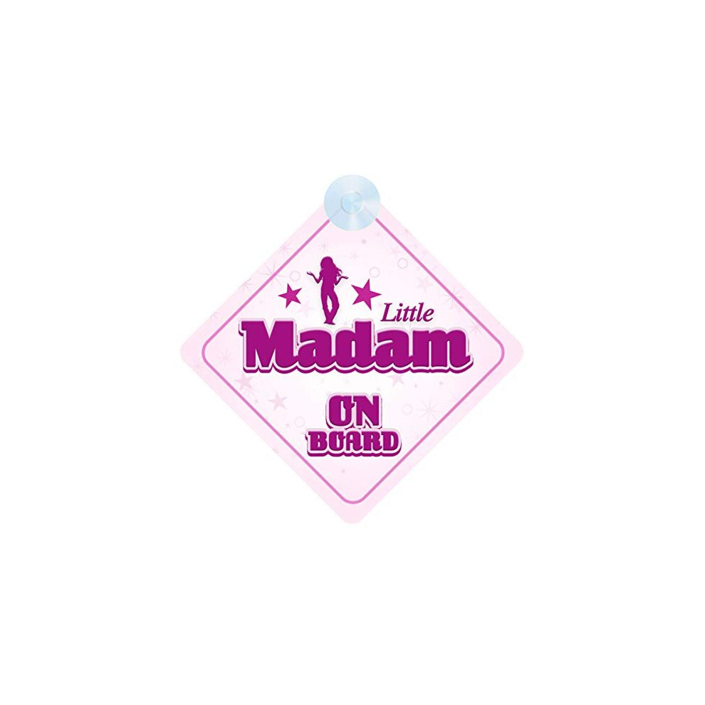 Little Madam On Board Car Sign For Children/Baby Girls Non Personalised Character Theme Mybabyonboard Uk