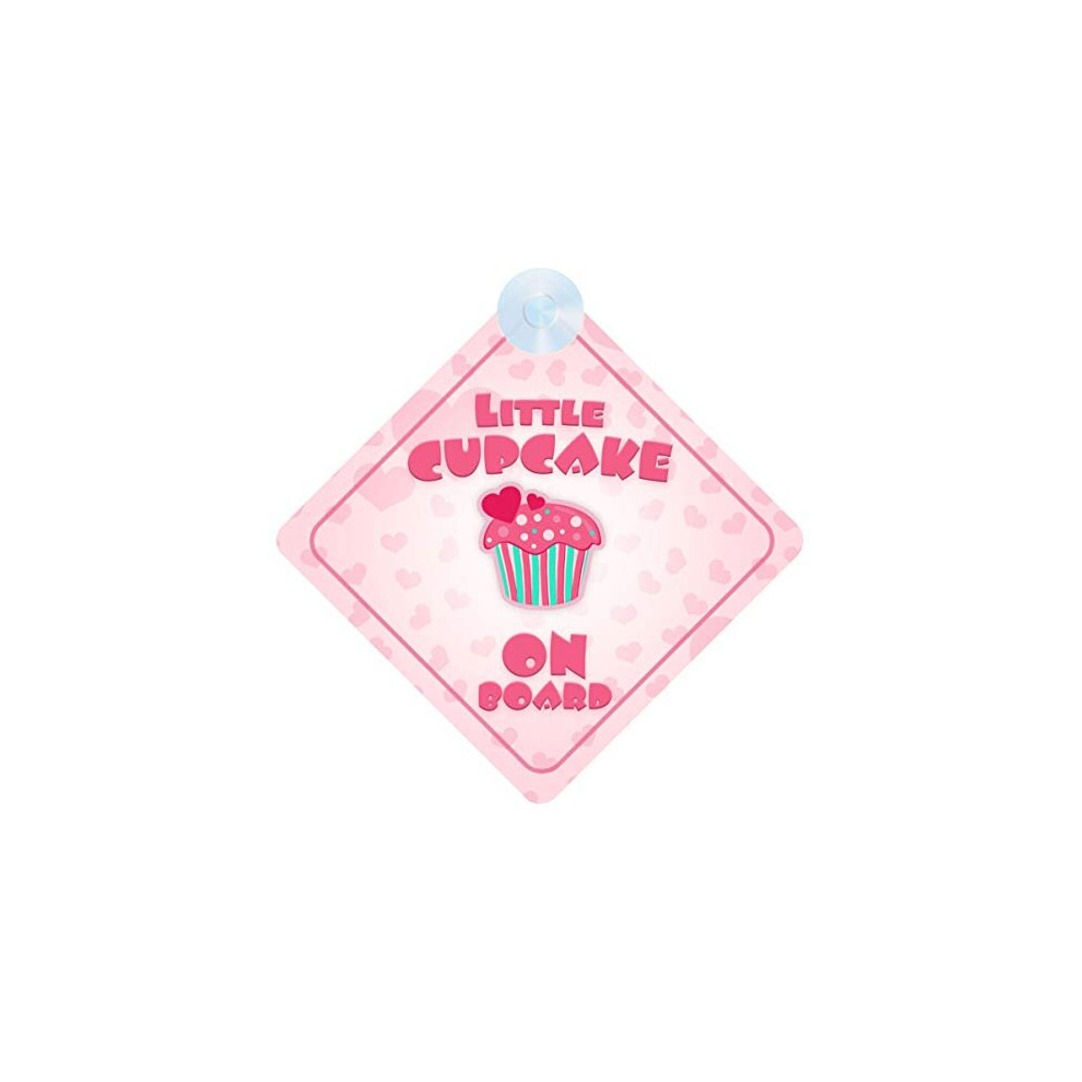 Little Cupcake On Board Car Sign For Children/Baby Girls Non Personalised Character Theme Mybabyonboard Uk