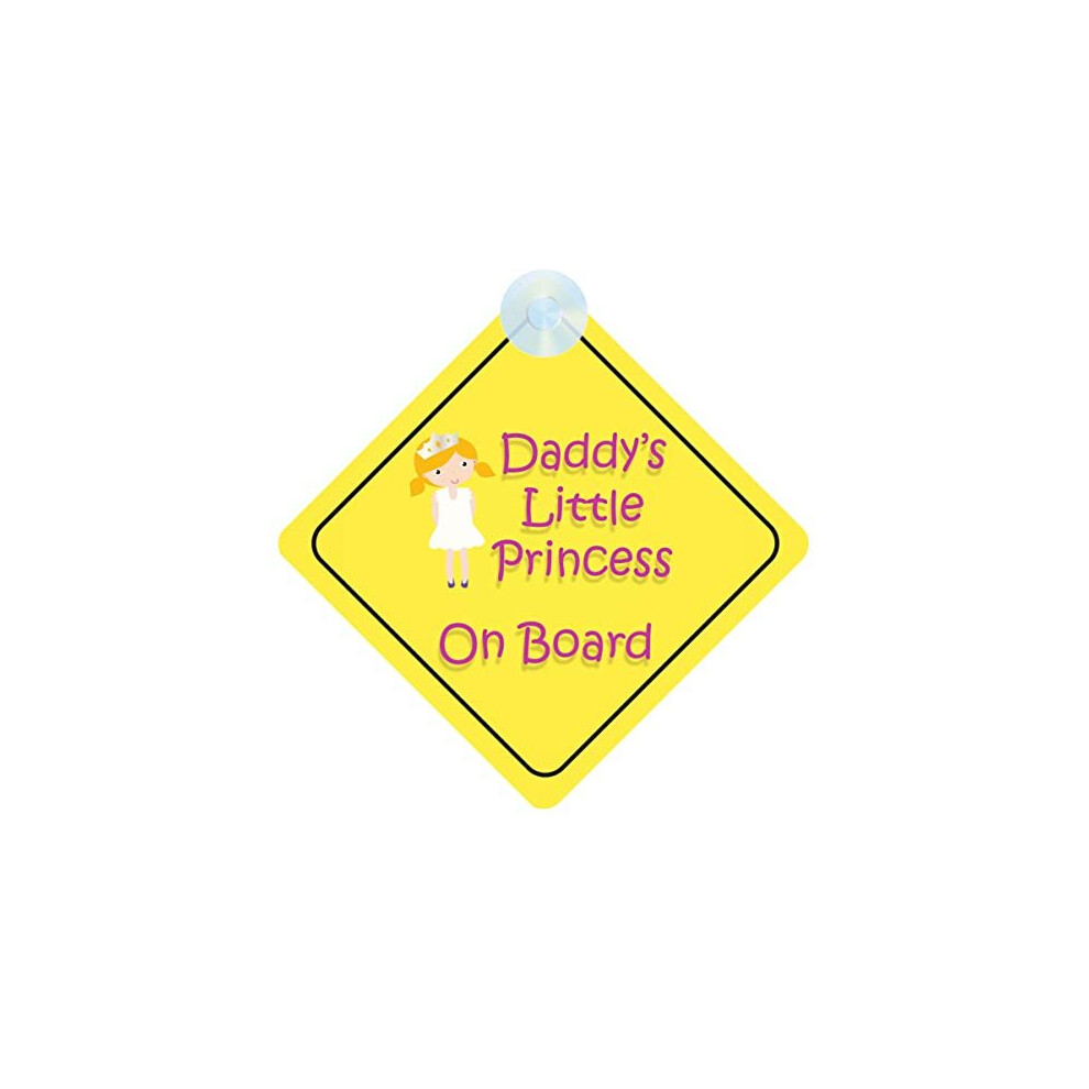 Princess On Board Car Sign For Children/Baby Girls Non Personalised Character Theme Princess003 Mybabyonboard Uk