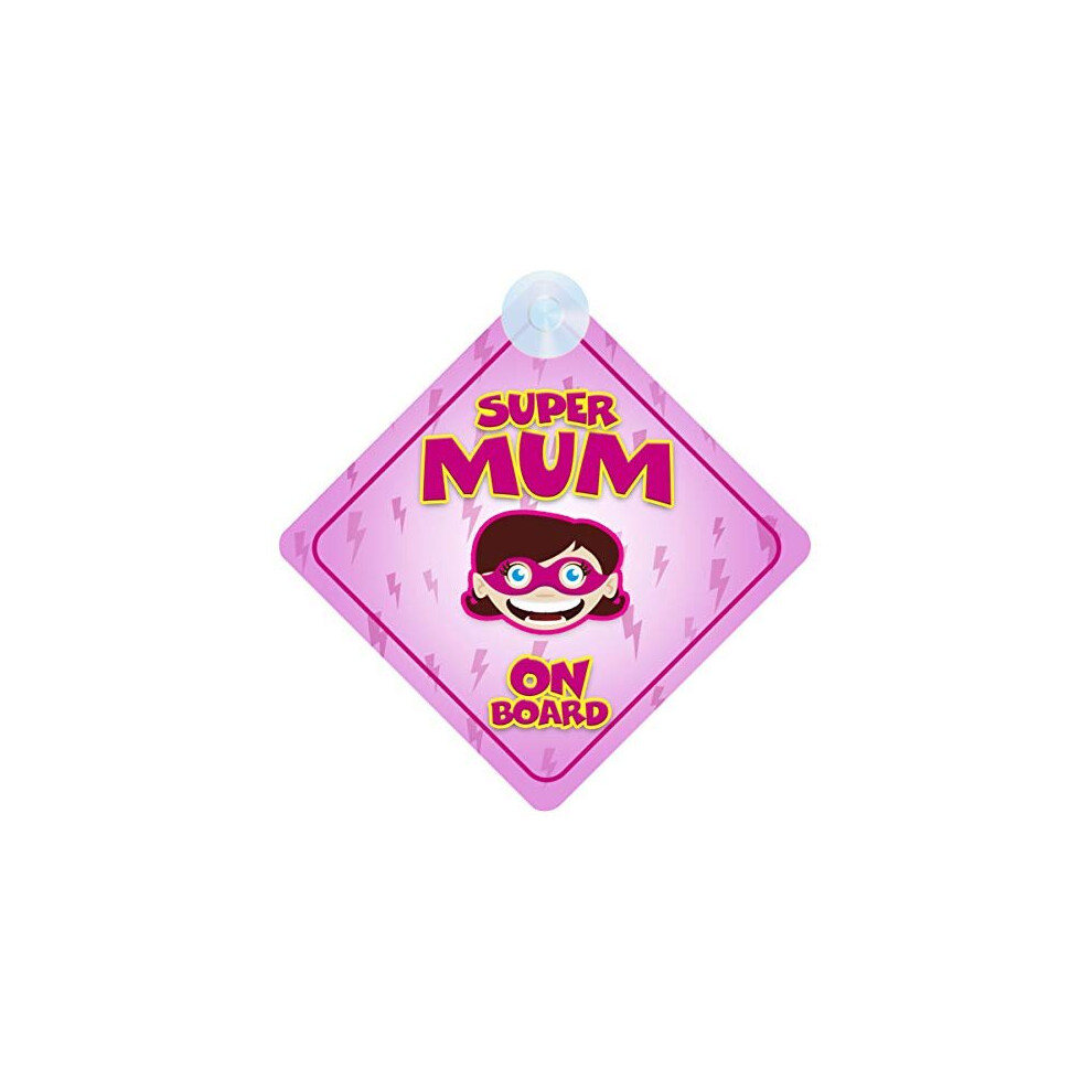 Superhero Mum On Board Car Safety Sign For New Mothers/Moms Non Personalised Character Theme Mybabyonboard Uk