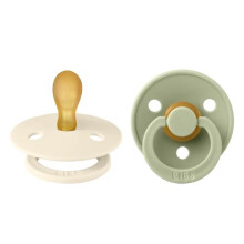 BIBS Colour Symmetrical Soother 2-Pack, BPA Free Dummy Pacifier, Symmetrical Nipple. Natural Rubber Latex, Made in Denmark. 0-6 Months (Pack of 2),