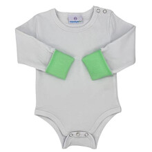 Munchy Mitts Bodysuit Baby Grow with Integrated Silicone Teething Mitts Vest 3 to 6 Months Mittens Mint Green