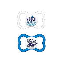 MAM Pacifier Air S236 Extra Large Hole Shield for Sensitive SkinSoftTM Silicone Teat for 16+ Months Babies, Neutral (Pack of 2) with Self-Sterilizing