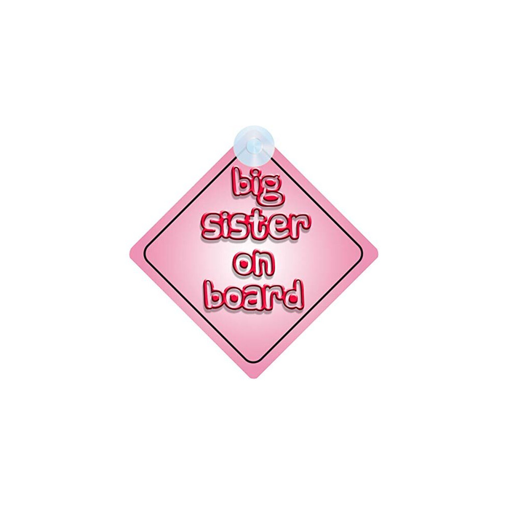 Big Sister On Board Car Sign For Children/Baby Girls Non Personalised Character Theme Mybabyonboard Uk