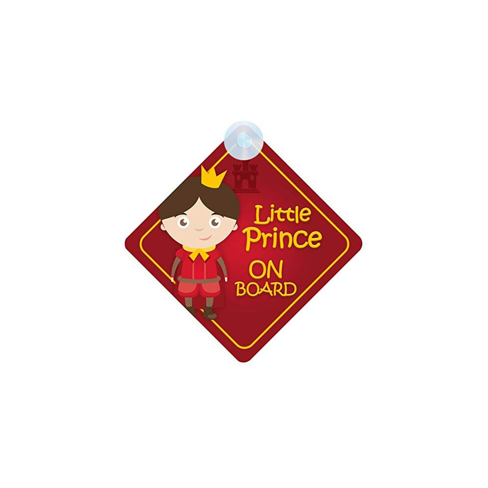 Little Prince On Board Car Sign For Child/Baby Boy Non Personalised Character Theme Blp001 Mybabyonboard Uk