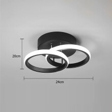 Plafonnier LED moderne simple noir et blanc pour l'intérieur de la maison