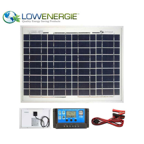 Lowenergie 10w Poly Solar Panel Kit 1, Charge Controller