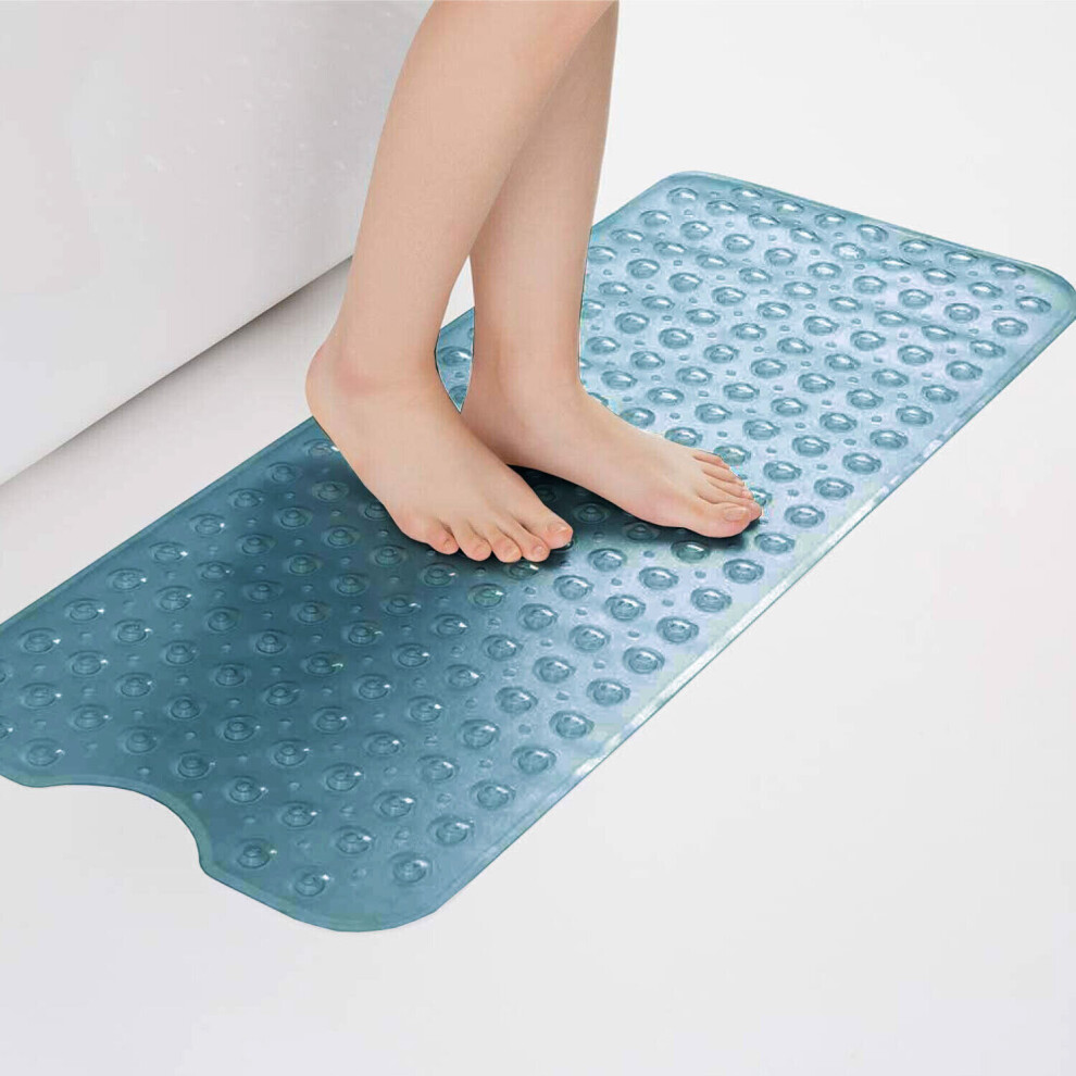 Oxford Homeware (100 X 40 Cm, ) Non Slip Bath Mat Bath Tub Shower Mat Anti Allergy Bath Mat Blue
