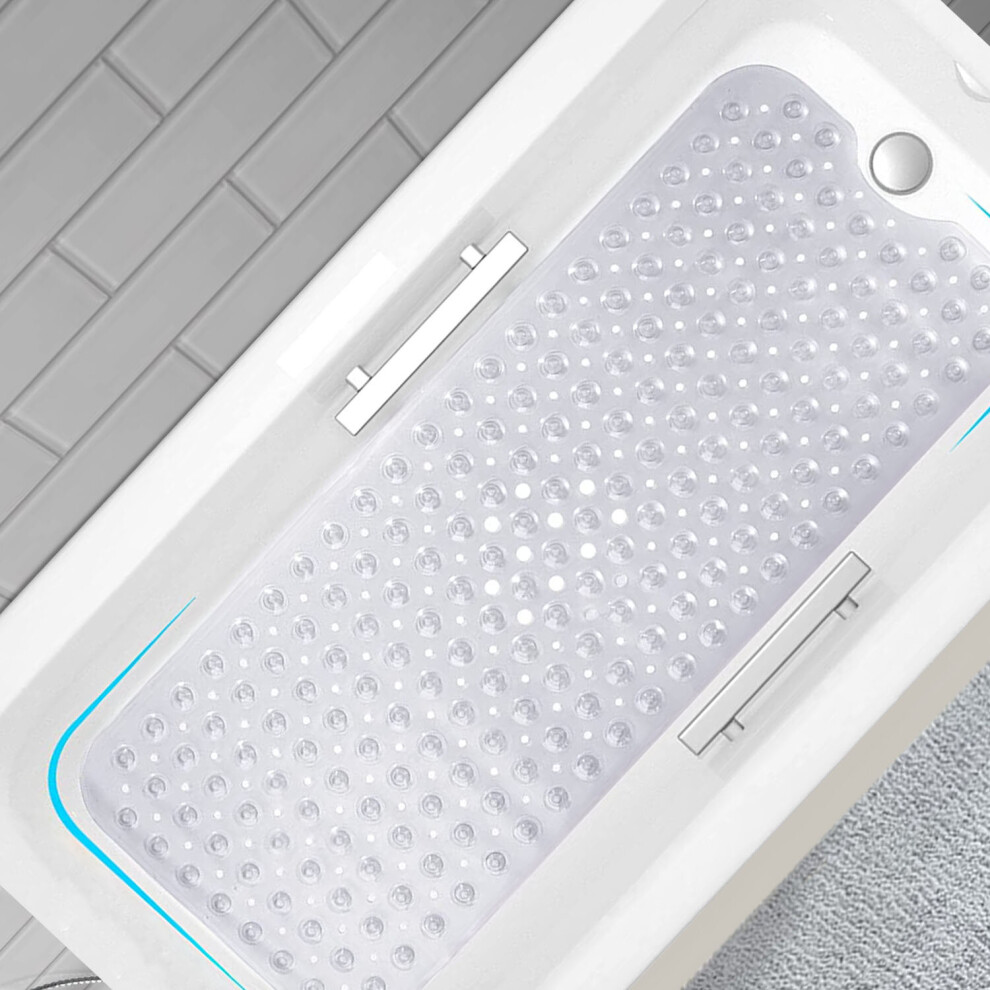 Oxford Homeware (38 X 70 Cm, Crystal ) Non Slip Bath Mat Bath Tub Shower Mat Anti Allergy Bath Mat Clear