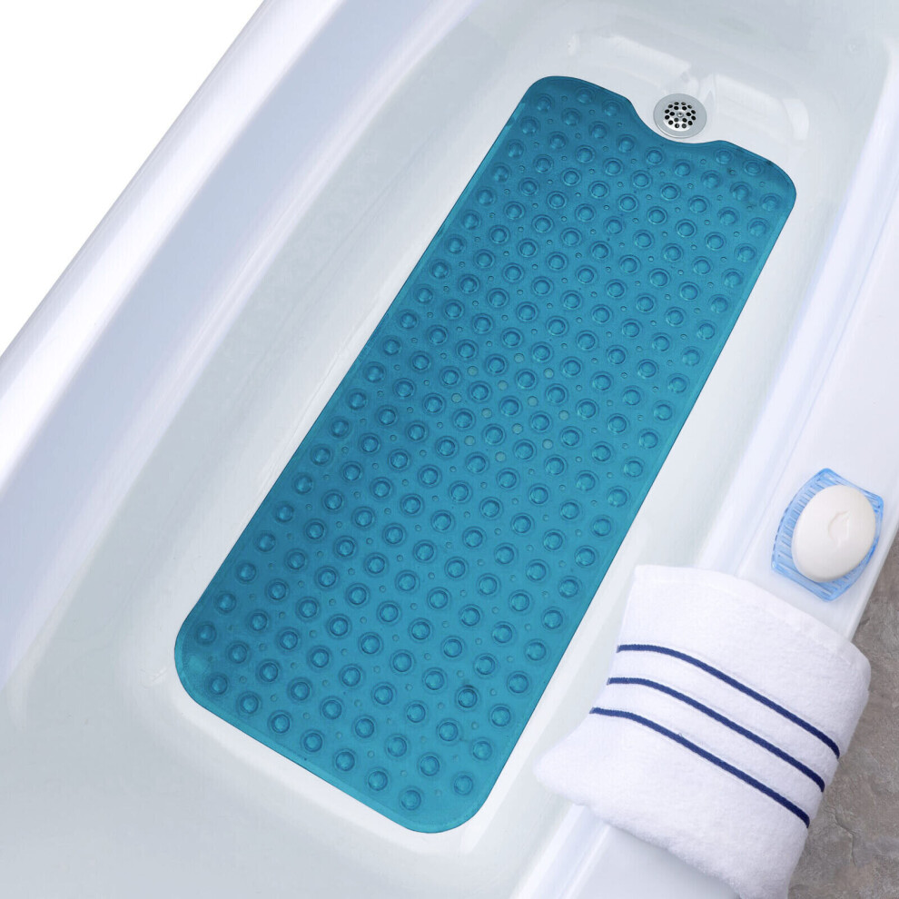 Oxford Homeware (38 X 70 Cm, ) Non Slip Bath Mat Bath Tub Shower Mat Anti Allergy Bath Mat Blue