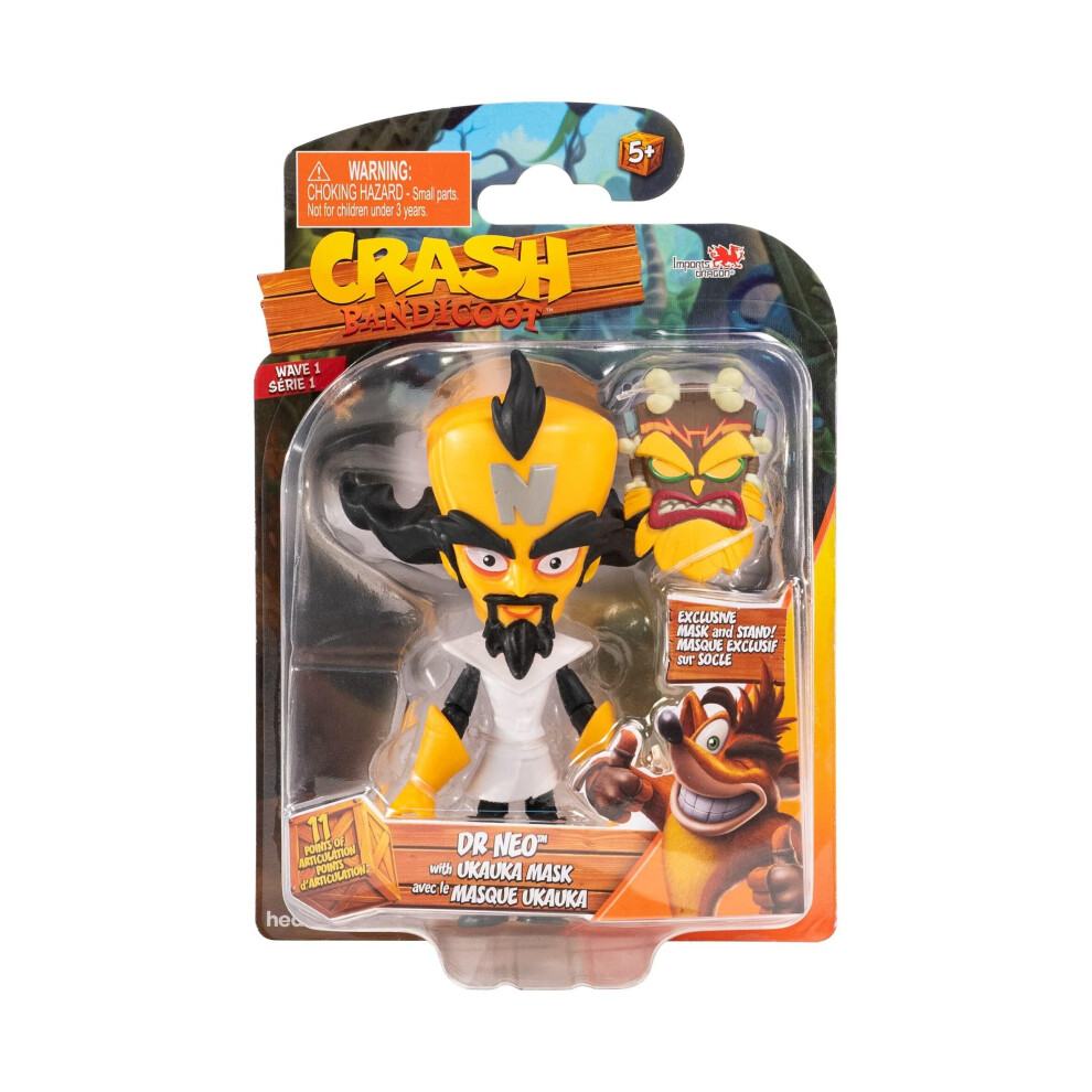 Crash Bandicoot 11cm DR NEO WITH UKA UKA MASK Collectable Figure