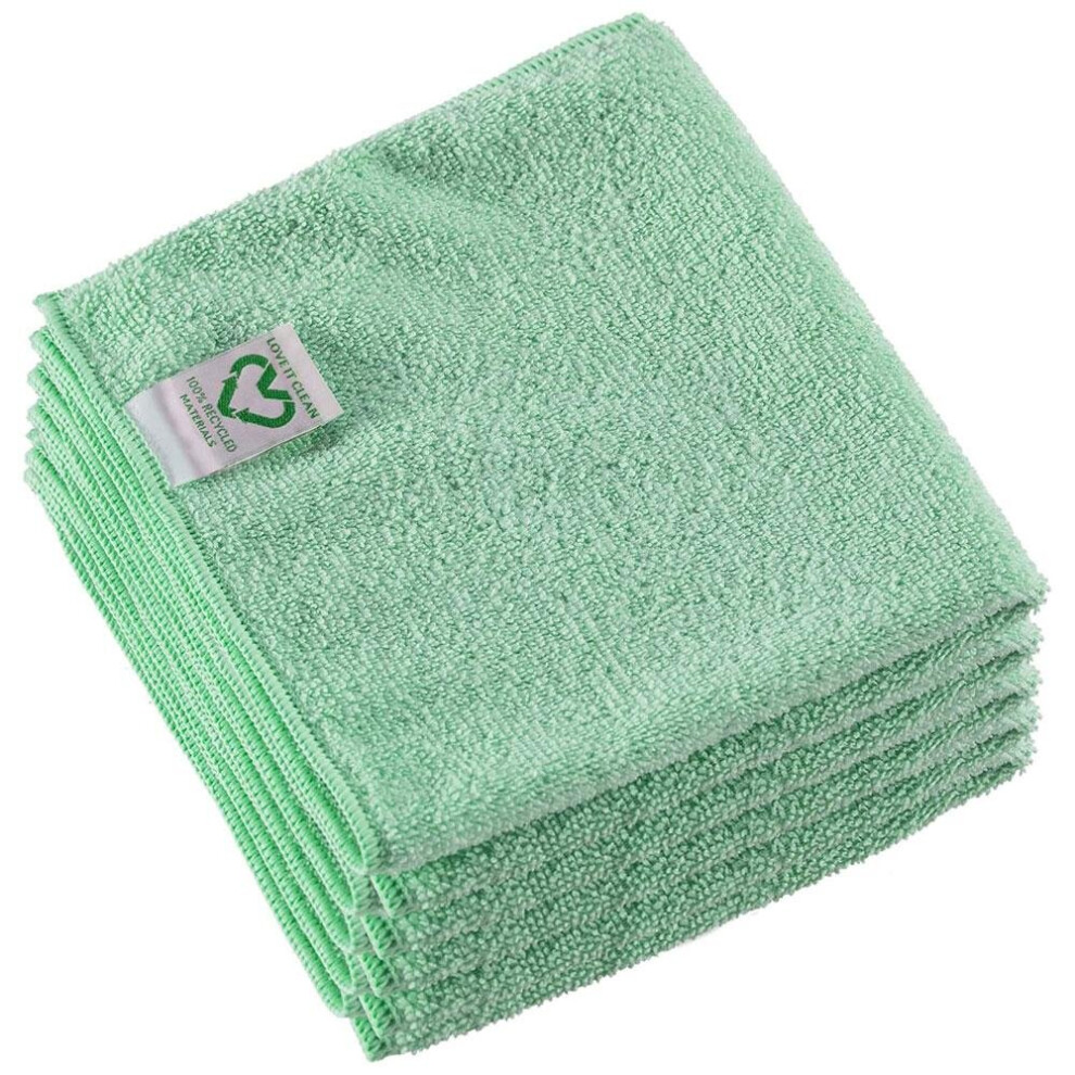 Vileda (Green) R-Microtuff Swift Recycled Microfibre Cloths (5 X Cloths) Green