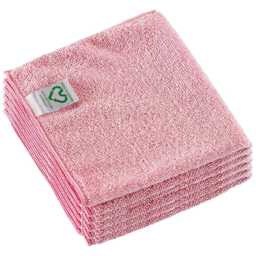 Vileda ( ) R-Microtuff Swift Recycled Microfibre Cloths (5 X Cloths) Red
