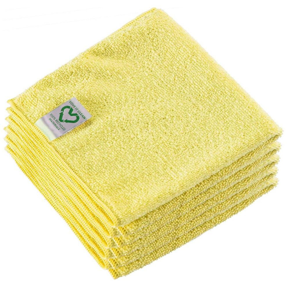 Vileda (Yellow) R-Microtuff Swift Recycled Microfibre Cloths (5 X Cloths) Yellow