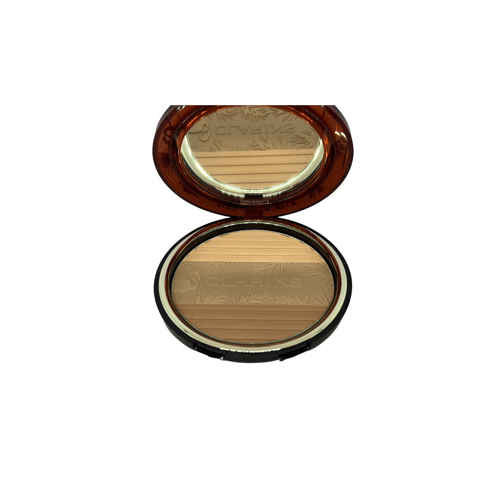 CLARINS LIMITED EDITION Bronzing Compact 17g ~ flamingos UNBOXED