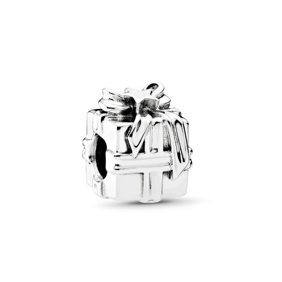 Pandora Gleaming Gift Charm Sterling Silver Box with Star Bow 791987