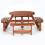 York 8 Seat Round Picnic Table - 1.8M Diameter - Brown 1
