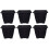 6 Black Square Venetian Pot Decorative Plastic Garden Planter 22cm 1